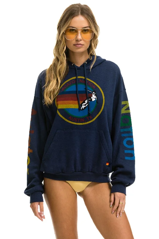 AVIATOR NATION AUSTIN RELAXED PULLOVER HOODIE - NAVY