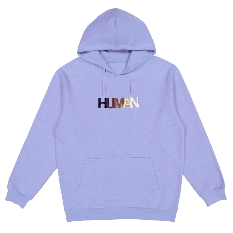 Human Embroidered Violet Hoodie