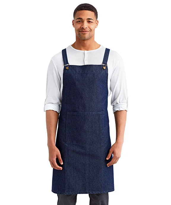 RP129 - Artisan Collection by Reprime Cross Back Barista Apron | Indigo Denim