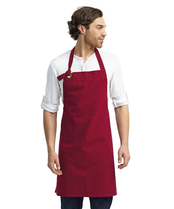 RP130 - Artisan Collection by Reprime Unisex Calibre Heavy Cotton Canvas Bib Apron | Burgundy