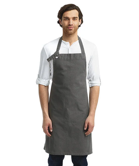 RP130 - Artisan Collection by Reprime Unisex Calibre Heavy Cotton Canvas Bib Apron | Dark Grey