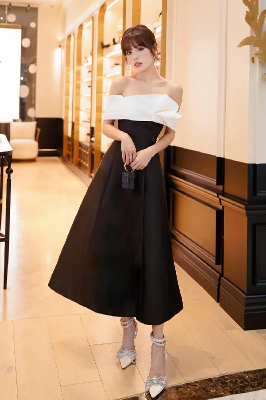 Emily A-line Off-Shoulder Taffeta Midi Dress