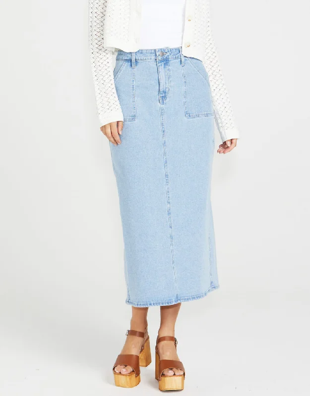 Isella Denim Midi Skirt - 92 Sandwash