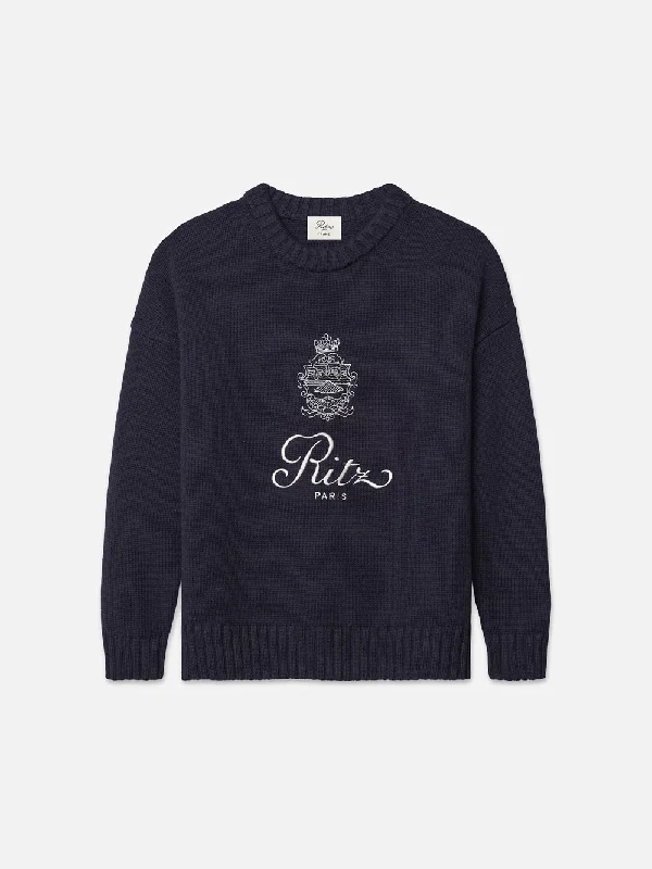 Ritz Unisex Cashmere Sweater -- Navy