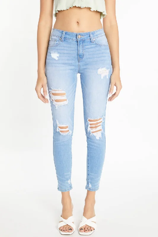 Destructed Ankle Skinny Jeans