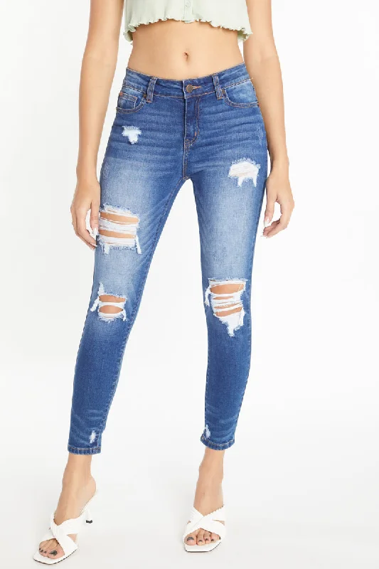 Destructed Ankle Skinny Jeans