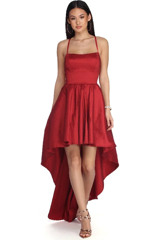 Farrah High Low Taffeta Dress