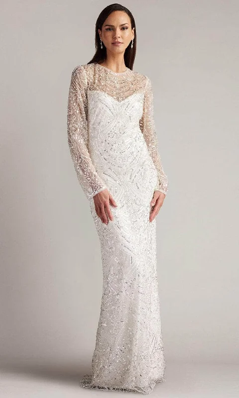 Tadashi Shoji CCY23412LBR - Bead Embellished Long Sleeve Bridal Gown