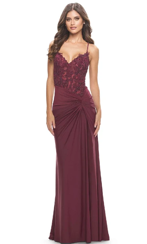 La Femme 31520 - Illusion Embroidered Long Dress