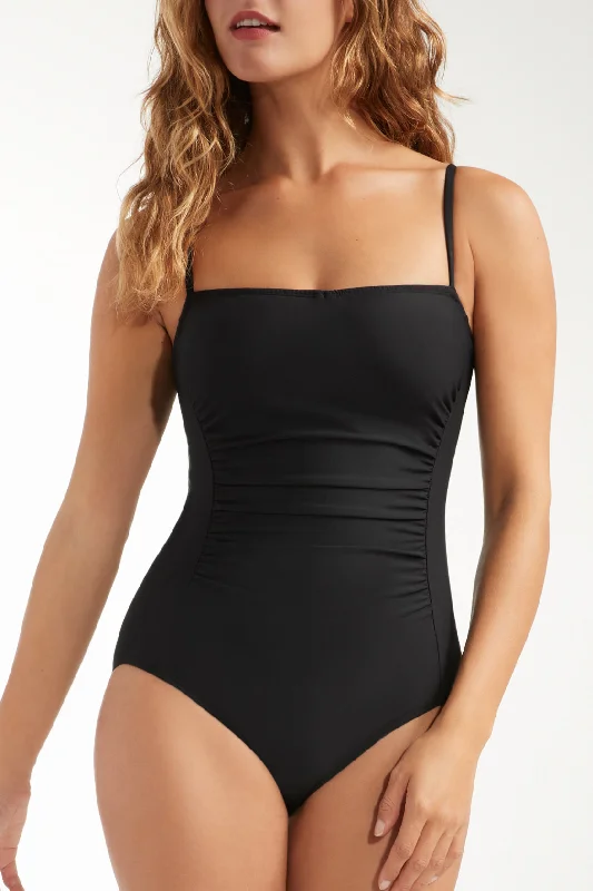 Lupe Square Neck Ruched One-piece Swimsuit