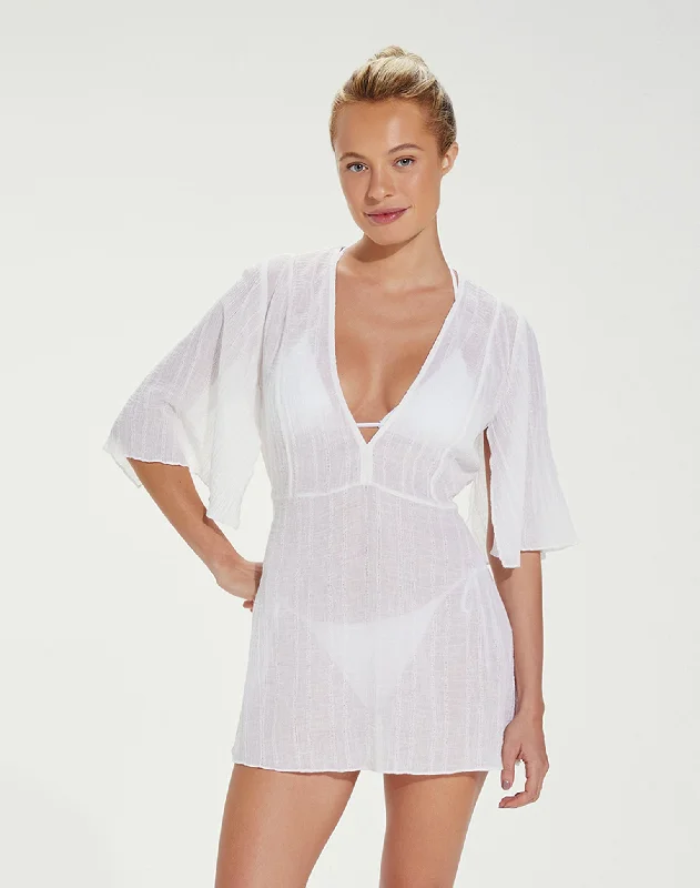 Malia Short Caftan - White