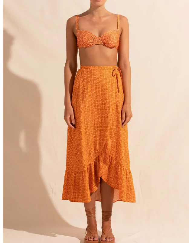 Marigold Ruffle Wrap Skirt