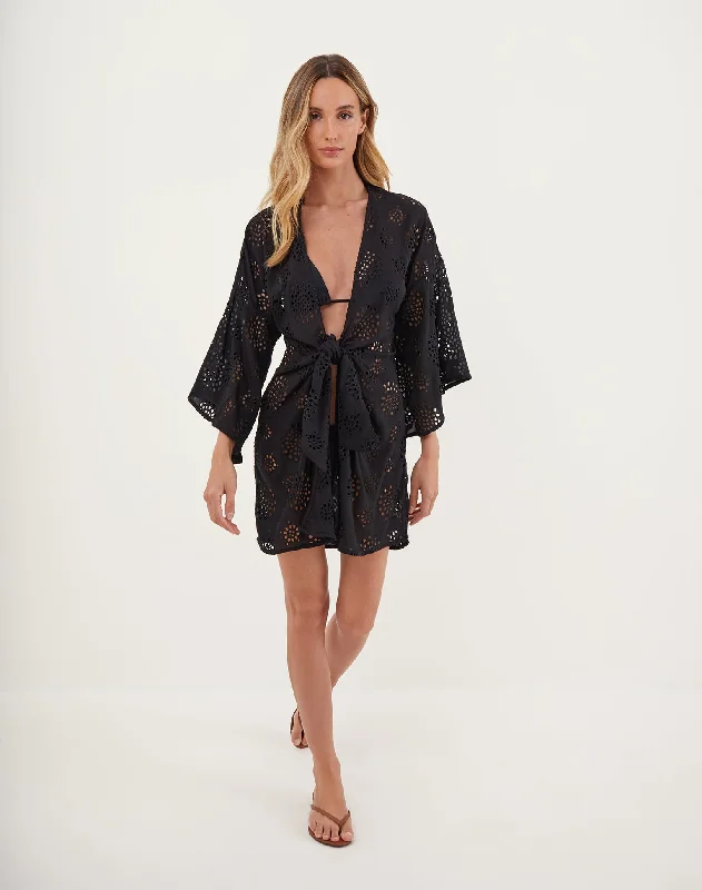 Perola Knot Short Cover Up - Black